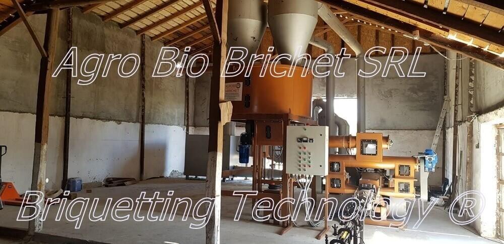 Briquetting line for hot straw briquettes