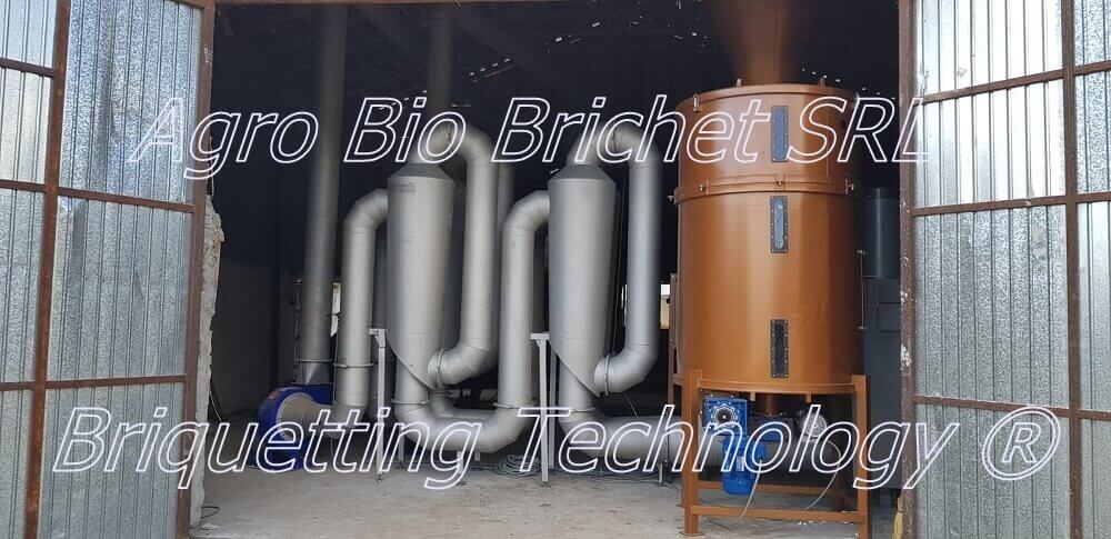 Briquetting line for hot straw briquettes