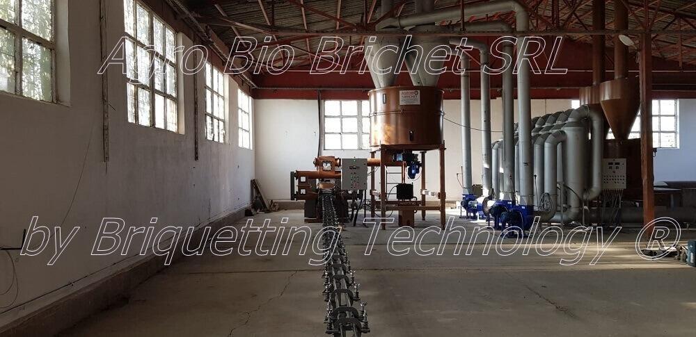 Briquetting line for sawdust in Onesti